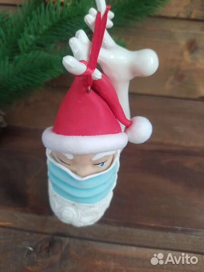 Елочная игрушка Дед Мороз в маске