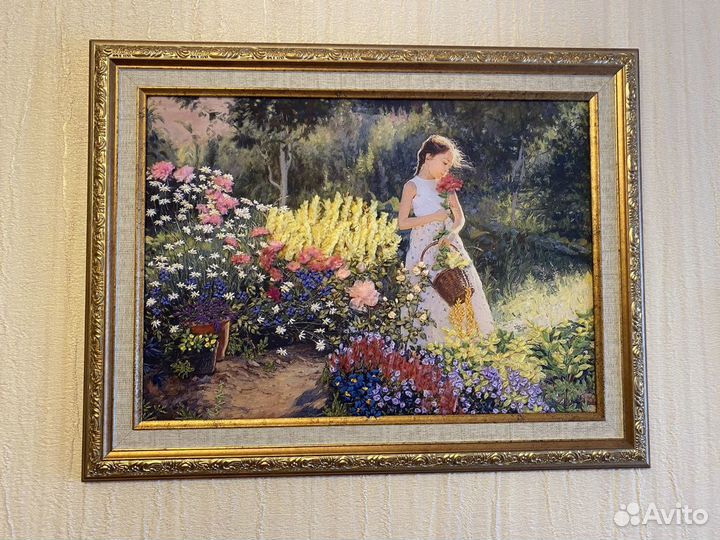 Картина Эустома и хризантемы