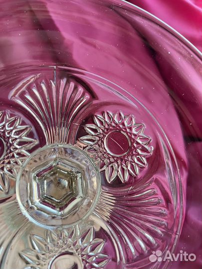 Ваза для фруктов, стекло, старинная