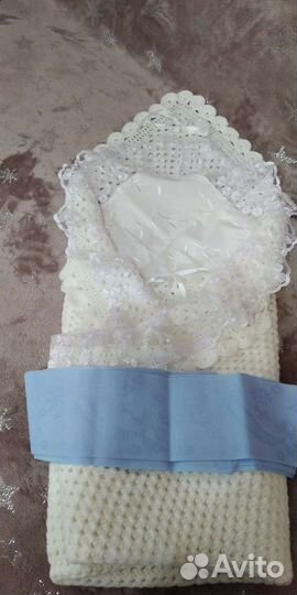 Плед с уголком на выписку для мальчика