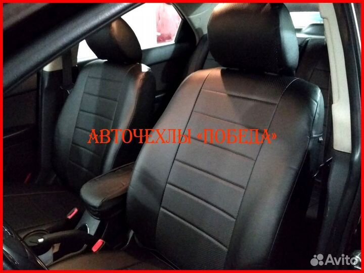 Чехлы Kia Cerato 2 из экокожи чёрные Классика