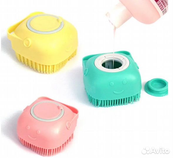 Мочалка губка для мытья с резервуаром и дозатором