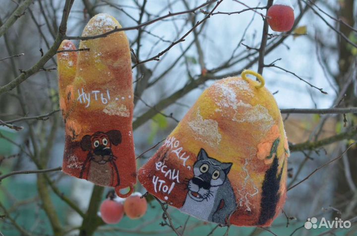 Банная шапка валяная ручная работа