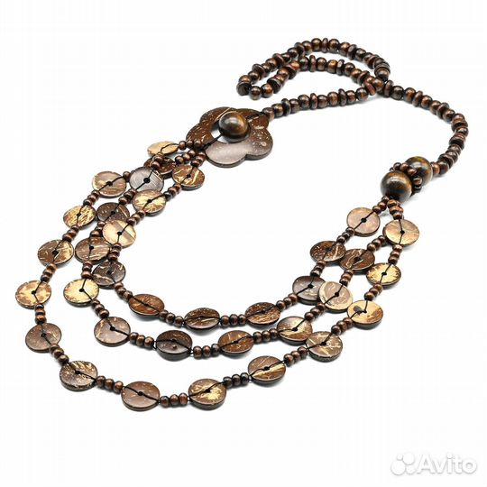 Украшение из дерева Eval колье 78см