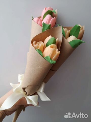 Букет тюльпанов из мыла к 8 марта