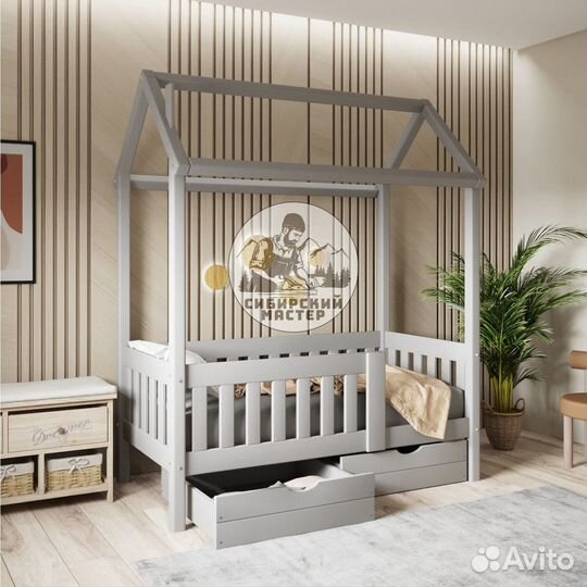 Кровать домик деревянная