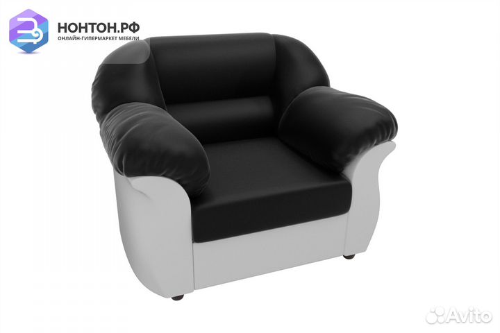 Кресло Карнелла экокожа черная / белая