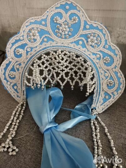 Кокошник снегурочки корона новогодняя детская