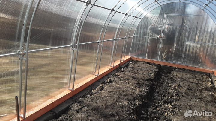 Теплица Люкс усил. двойная дуга 3*6м (каркас+спк)