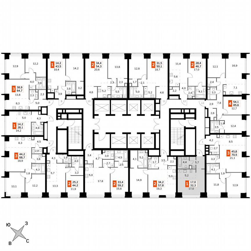 Квартира-студия, 32,3 м², 2/49 эт.