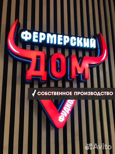 Наружная реклама. Световые буквы. Вывески