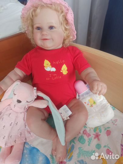 Кукла реборн девочка 60 см с волосами