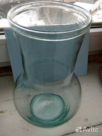 Крынка голубое стекло СССР бу