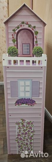 Кукольный домик с мебелью деревянный
