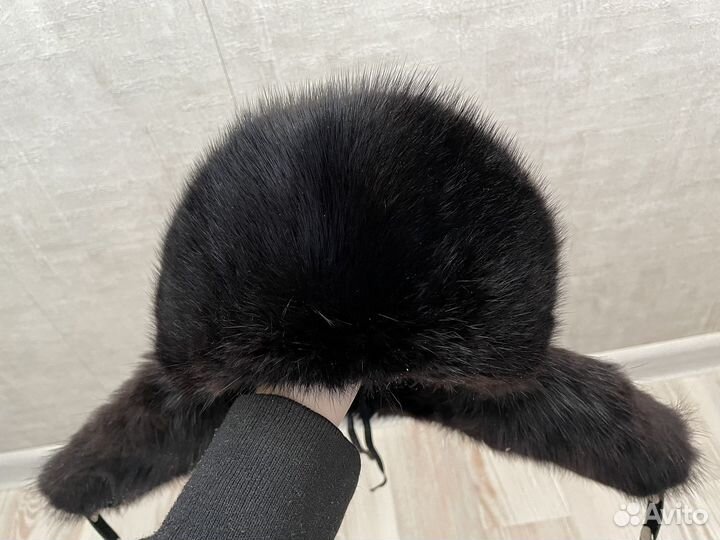 Мужская шапка ушанка. Натуральная кожа и мех