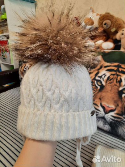 Комплект зимний шапка и снуд. Р. 50-52