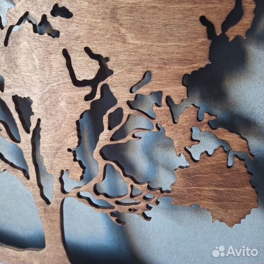 Панно Дерево Карта мира