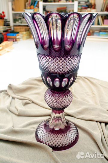 Ваза хрусталь накладной Богемия В50 см