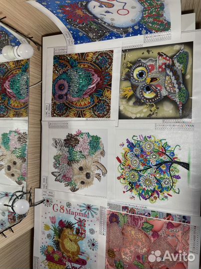 Алмазная мозаика готовые работы без рам