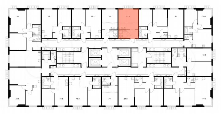 Квартира-студия, 25,5 м², 14/25 эт.