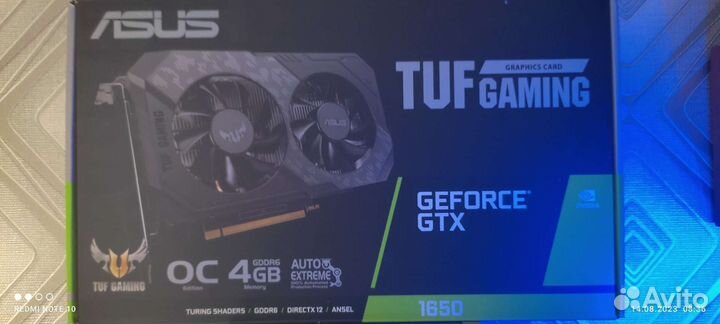Видеокарта gtx1650 4gb asus tuf gaming oc