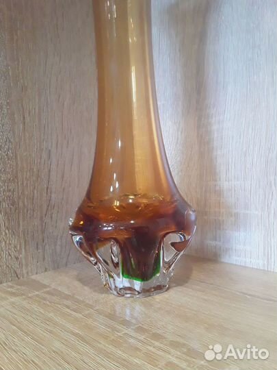 Ваза из цветного стекла Чехословакия