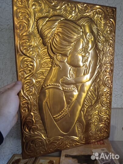 Картина чеканка медь СССР