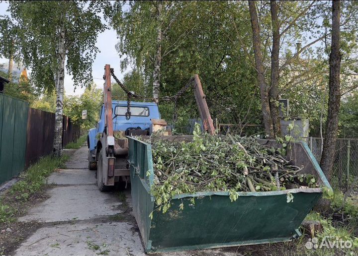Вывоз мусора контейнером/газель/самосвал