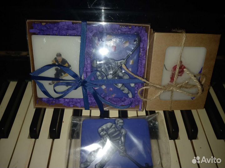 Мыло набор сувенир хоккей, футбол, фигурное катани