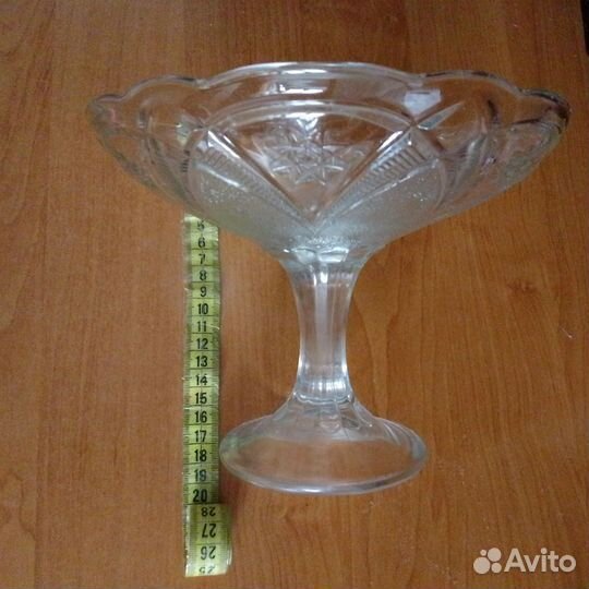 Ваза на ножке стекло СССР