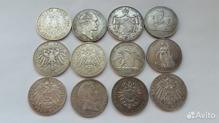 Монеты Германия 1827-1915 г Серебро