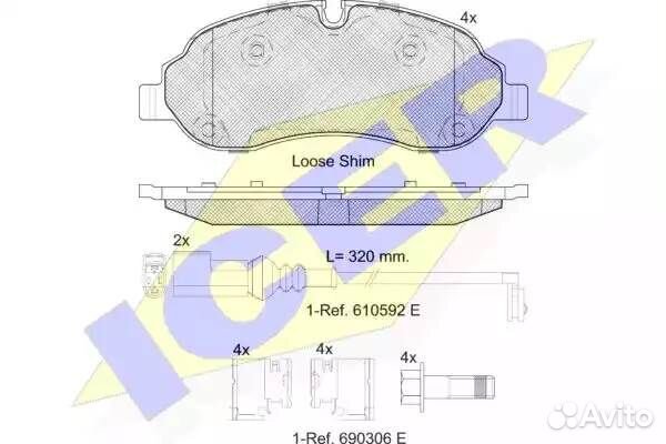Колодки торм.дисковые передн. Transit 2006- Torneo