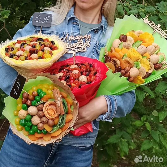 Букеты из сухофруктов, съедобные букеты