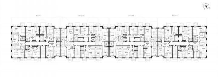 2-к. квартира, 71,4 м², 2/6 эт.
