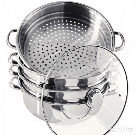 Посуда кастрюля мантоварка пароварка из нержавейки