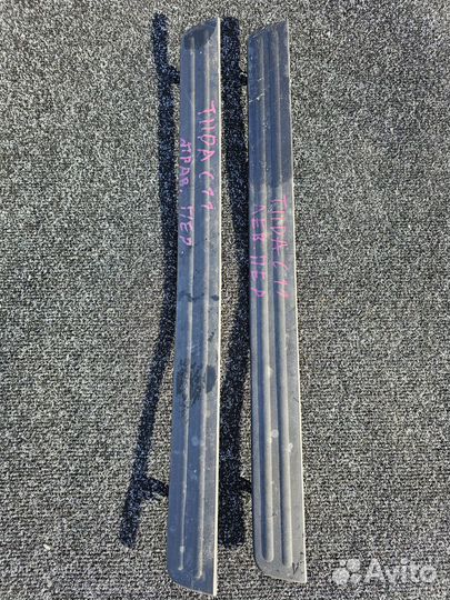 Накладка на порог nissan tiida C11 передняя