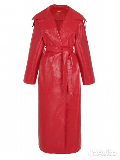 Красный лаковый кожаный тренч Anna Maria. Poison G