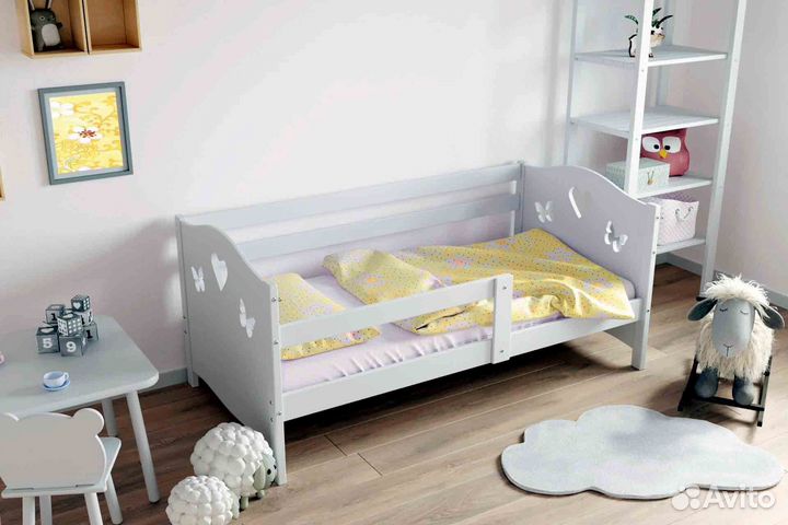 Кроватка высокий борт детская берёза сингл