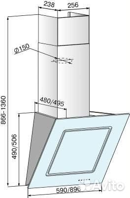 Каминная вытяжка elikor Оникс 60 белый