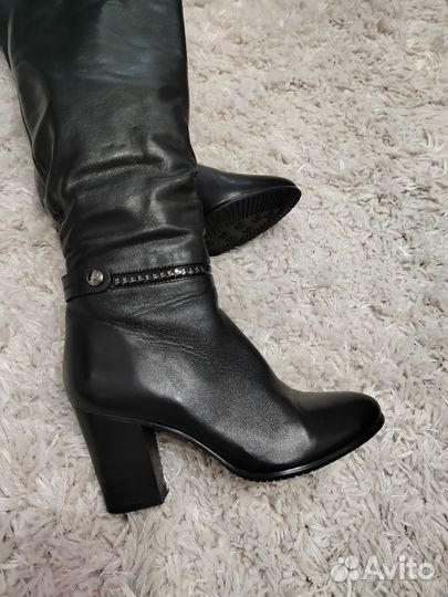 Сапоги женские демисезонные 37 натуральная кожа