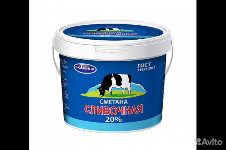 Сметана Экомилк Сливочная 700г