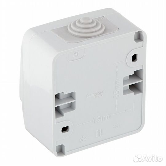 Выключатель Systeme Electric Этюд одноклавишный накладной серый (BA10-041C)