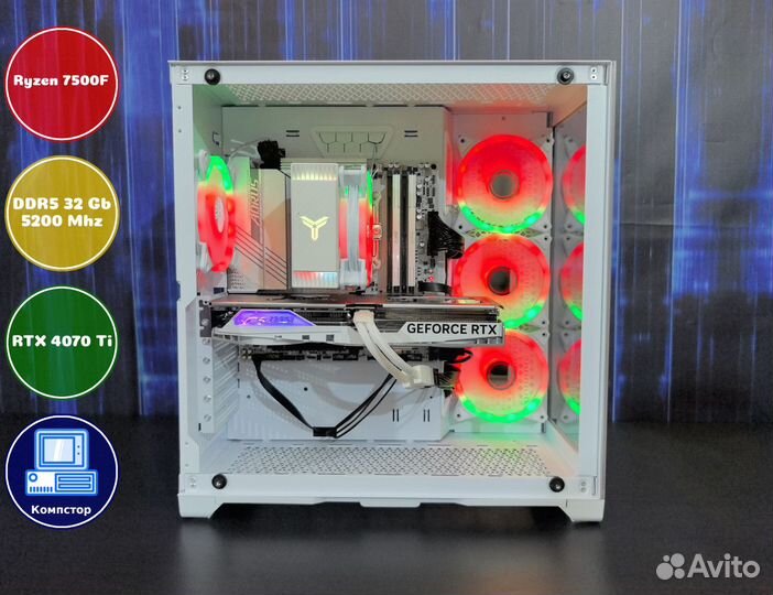 Компьютер новый AMD7500F-RTX4070Ti-32DDR5-SVO3-B650
