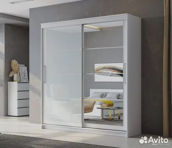 Шкаф-купе шкп-3 белый 160х220х60