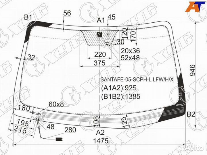 Лобовое стекло hyundai santa FE 2006- ощ XYG