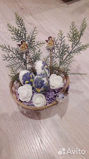 Корзина декоративная, пасхальная тематика