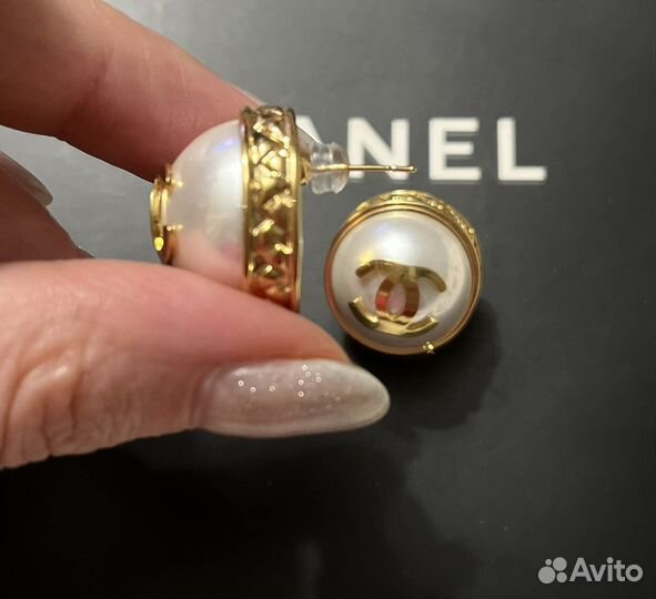 Серьги chanel винтаж жемчуг