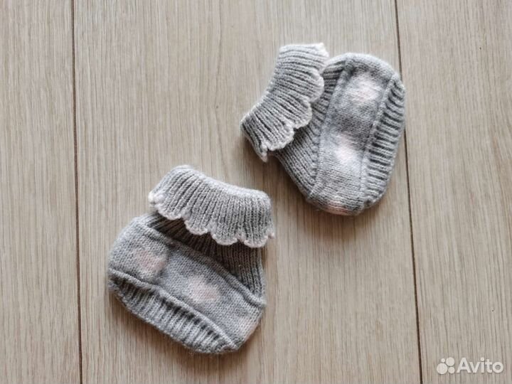 Шапочка, пинетки, повязка 0-3 мес