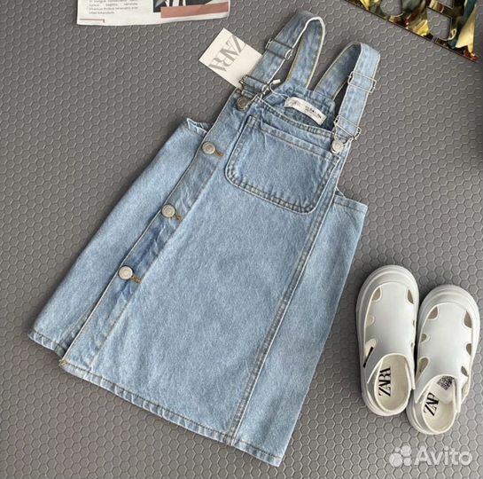 Джинсовый сарафан для девочки 92 zara