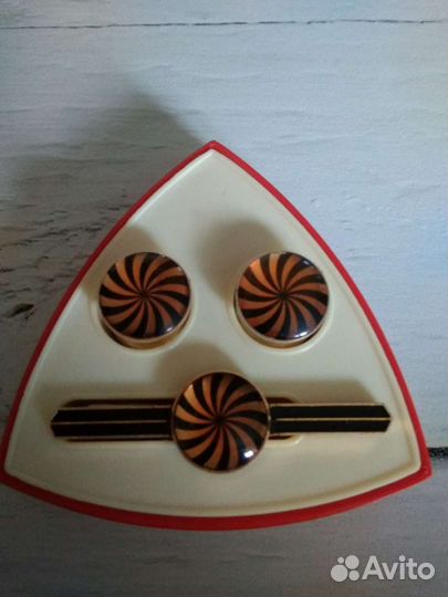 Ретро запонки и зажим для галстука